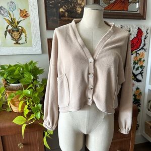 forever 21 fleece cream cardigan